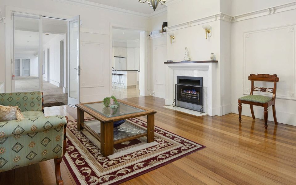 Second living area with gas fireplace