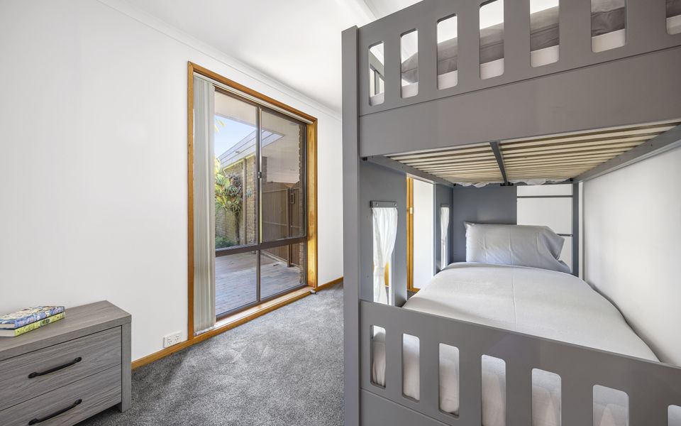 Mini bunks for the smaller guests, this room is located at the front of the house, separate from the other bedrooms.