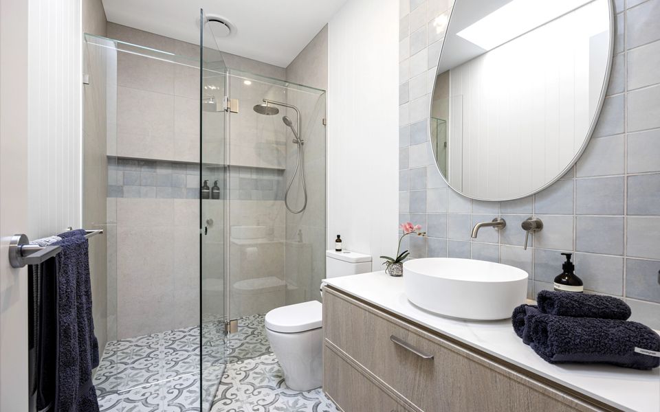 Private ensuite with shower, vanity and toilet.