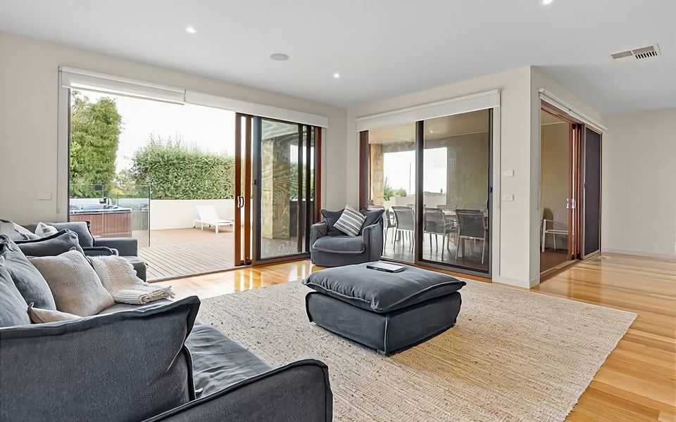 The delightful relaxation lounge has more than enough very comfortable seating and leads out onto the alfresco dining, sundeck and jacuzzi area with outdoor shower.