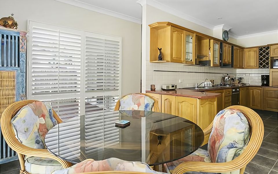 Everything you need to whip up a delicious meal can be found in this beautifully stocked kitchen.
