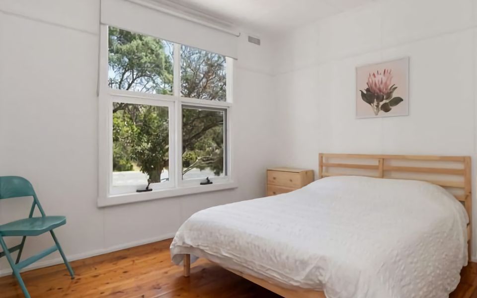 Enjoy a peaceful night's sleep on our queen bed.