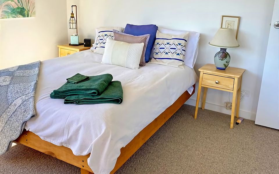 Comfortable Queen bed bedroom.