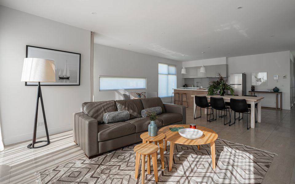 Large open plan living and dining area