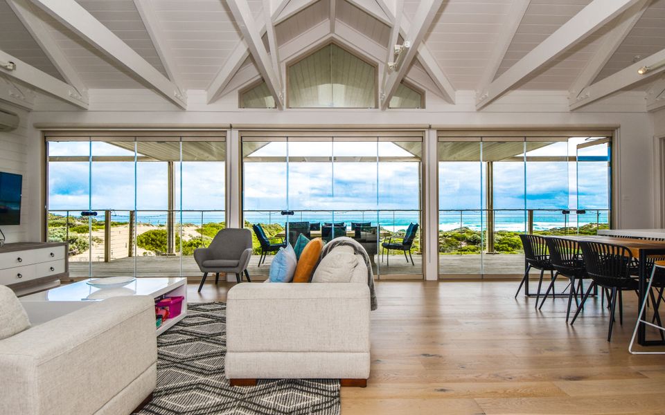 Bring the outdoors in with the large expansive glass bifold doors.