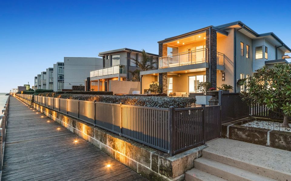 The house offers panoramic views of Marthas Cove